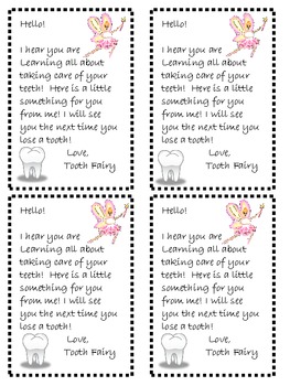 Tooth Fairy Note