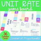 Unit Rate / Constant of Proportionality Game Board ~Common