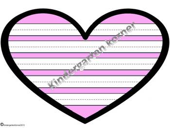 VALENTINE'S DAY AWESOME HEART WRITING PAPER KINDERGARTEN 1ST 2ND ...