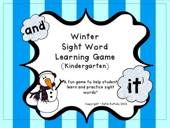 Winter Sight Word Game - Kindergarten