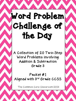 Word Problem Challenge for 3rd Grade-Aligned with CCSS-Two