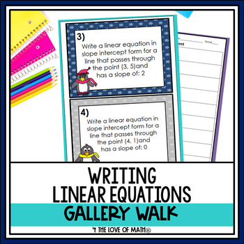 Writing Linear Equations: Carousel Activity