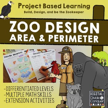 Zoo Design: Area, Perimeter, Map Skills, Project Based Lea