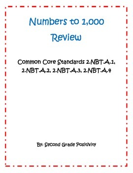 2nd Grade Common Core 2.NBT,A.1-4: 3-Digit Number Review