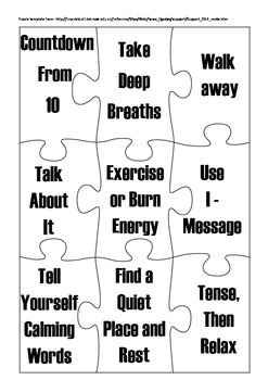 Anger Calm Down Strategies Puzzle