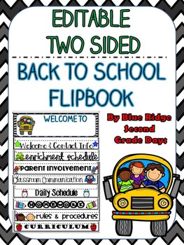 Back To School Editable Two Sided Flipbook