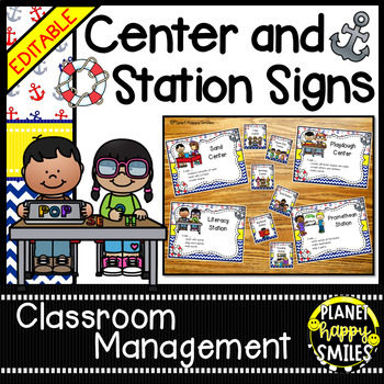 Center Signs and Station Signs (EDITABLE) ~ Nautical