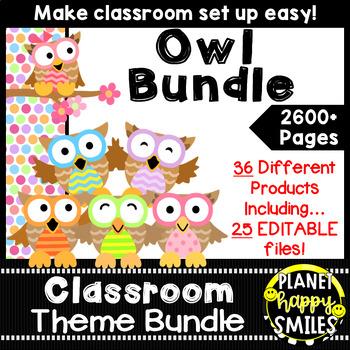 Classroom Theme Bundle ~ Owl Theme