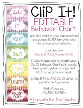 Clip It! EDITABLE Behavior Chart!