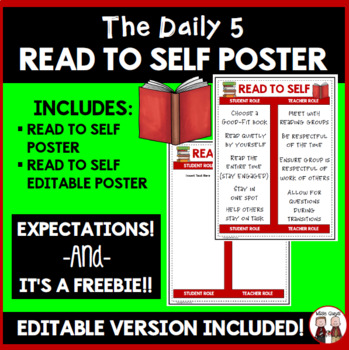 Daily 5 Read To Self Poster FREE