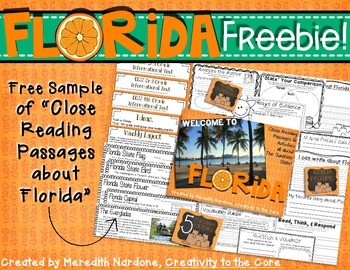 FREEBIE Close Reading Florida Sample