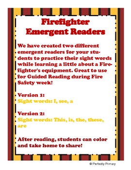 Fire Safety Week: Emergent Readers