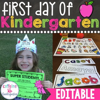 First Day of Kindergarten Activity and Awards