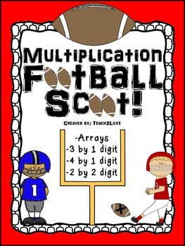 Football Multiplication Scoot!  4.NBT.B.5