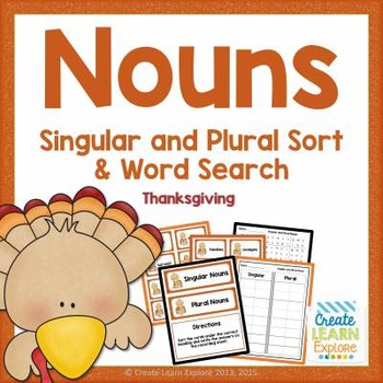 Singular and Plural Noun Sort: Thanksgiving