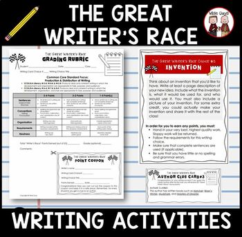 FREE Great Writer's Race Q & A, Writing Rubric, Activities