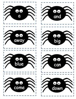 Halloween Sight Word Spider Game