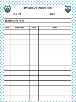 IEP Goals Tracking Form