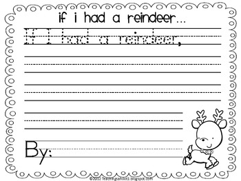If I Had a Reindeer writing page