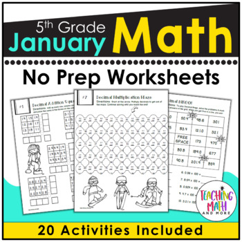 January NO PREP Math Packet - 5th Grade
