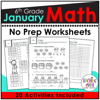 January NO PREP Math Packet - 6th Grade