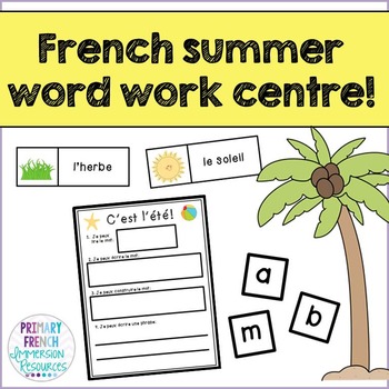 L'ete - French summer word work centre