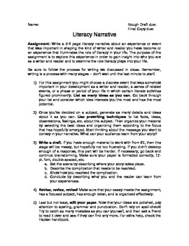 how to write a literacy narrative outline