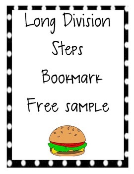 Long Division Bookmark