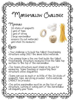 Marshmallow Challenge Handout by A Learning Affair ...