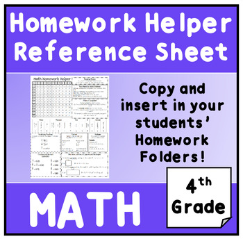 Homework Helper Sheets