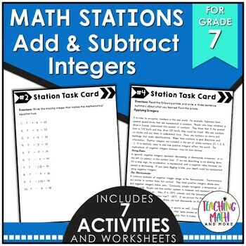 Math Stations: Adding & Subtracting Integers