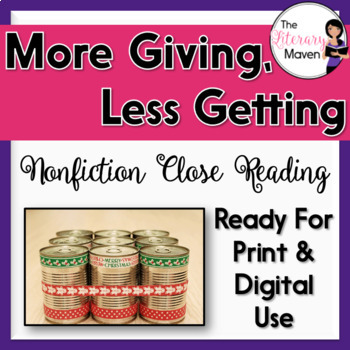 Nonfiction Close Reading - The Holidays: A Bit More Giving