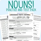 Nouns Grammar Worksheet Packet + Test