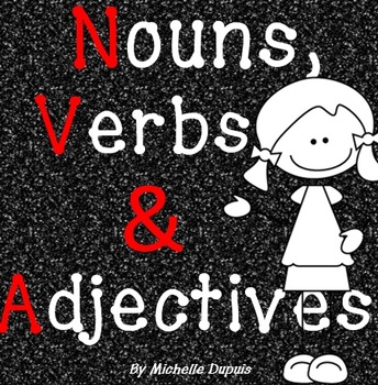 Nouns Verbs and Adjectives  (posters, worksheets and revie