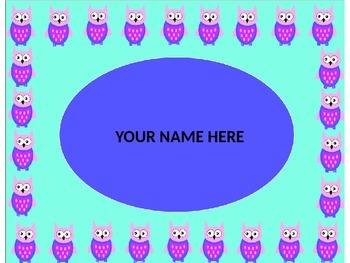 Owls Custom Teacher Name Sign Owls