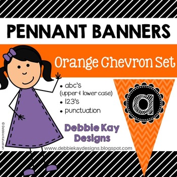 Pennant Banners Orange Chevron Set