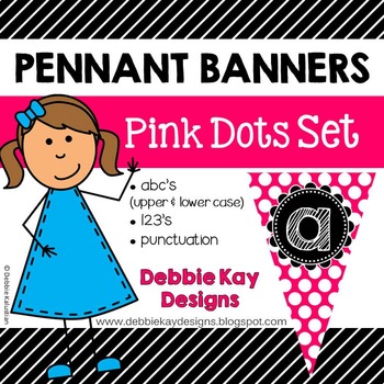 Pennant Banners Pink Dots Set