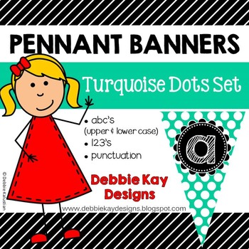 Pennant Banners Turquoise Dot Set