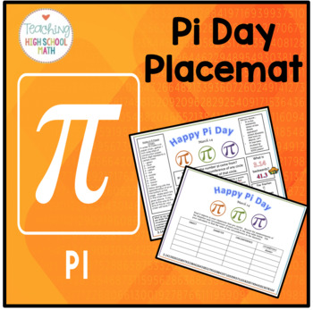 Pi Day Placemat and Activities