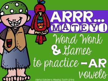 Pirate Word Work and Writing Prompts (-ar vowel sound)