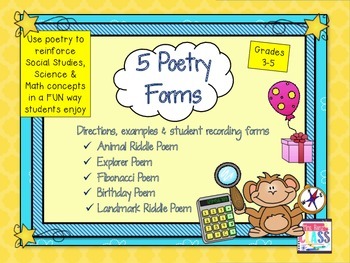 Poetry Forms or Poetry Expansion Pack ~ in Print & Go Format