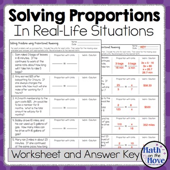 Proportions Word Problem Worksheet Freebie By Math On The Move