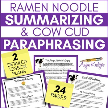 Ramen Noodle Summarizing and Cow Cud Paraphrasing