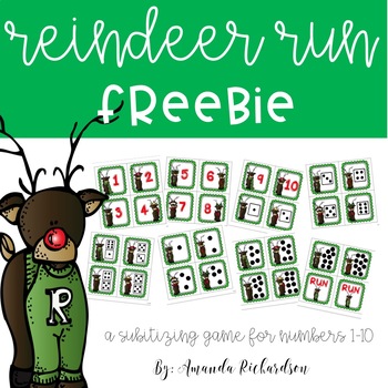 Reindeer Run FREEBIE {a subitizing game for numbers 1-10}