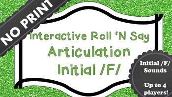 Sample NO PRINT Roll 'N Say Articulation - Initial F