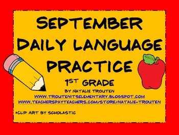 September Daily Language for 1st Grade