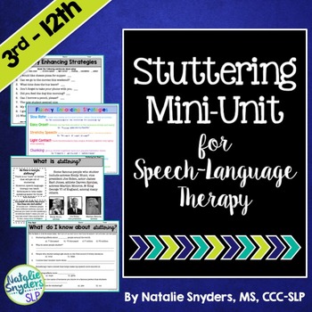Stuttering Mini-Unit for Speech-Language Therapy