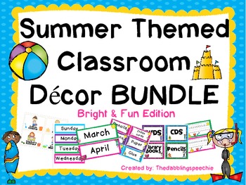 Summer Themed Classroom Decor- Bright & Fun Edition