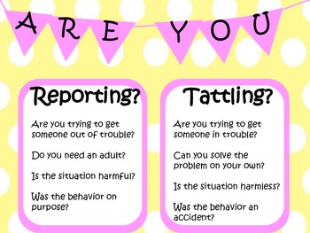 Tattling vs Reporting