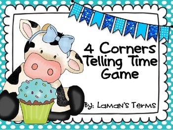 Telling Time 4 Corners Math Review Game